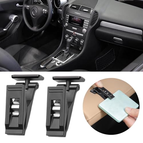 Clip De Gancho De De Coche/2 Piezas De ABS, Colgador De Almacenamiento Adhesivo, Organizador Interior Automotriz | Soporte Universal Parasol Panel De Instrumentos Permiso De Conducir - imagen 2