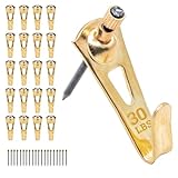 PHS - Professional Plaster Wall Picture Hangers 30 lbs - 25 Pack - Heavy Duty Picture Hooks for Drywall - Frame Hanging Hardware - Art Hooks for Wall - Secure Picture Hanging Kit