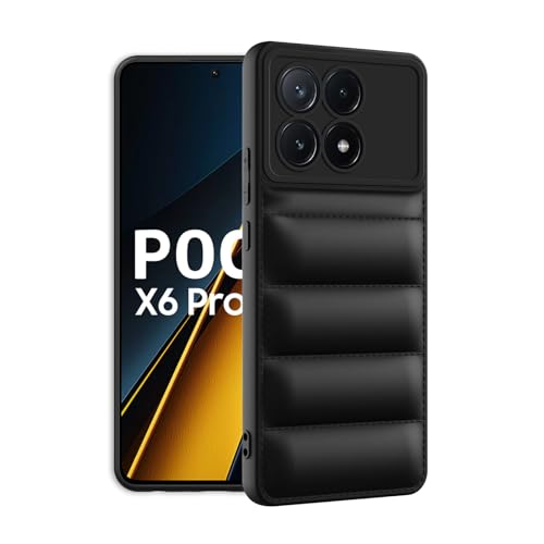 Image of Plus Puffer Case Camera Protection Flexible Back Cover for Poco X6 Pro 5G - Black