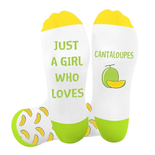 Dayofun Cantaloupe Gifts for Women,Cantaloupe Socks - Funny Socks,Fruit Gifts for Teen Girl Girlfriend Sisters,Christmas Birthday Valentines Graduation Galentines Gift,Stocking Stuffers for Girls