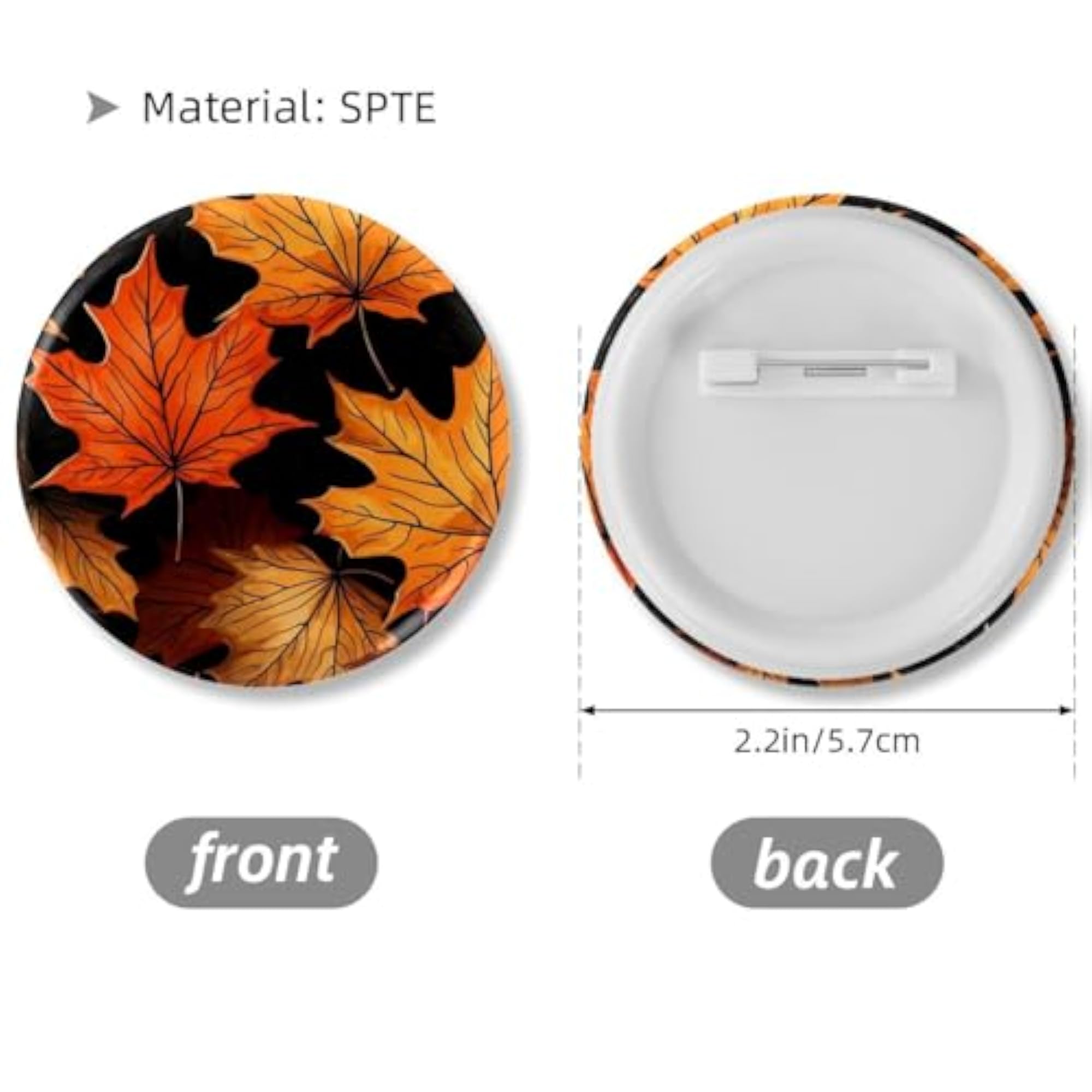 Children's Maple Leaves Trendy Button Pins 6-Pack