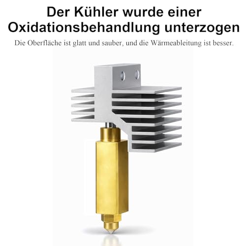 Upgrade Keramik Hotend für Elegoo Centauri Carbon Ceramic Hotend Druckkopf Extruder Hot End mit 0,4 mm gehärtetem Stahl-Düse Kühlkörper Heizelement für Elegoo Centauri Carbon 3D Drucker