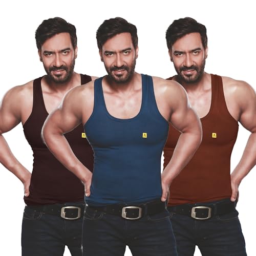 Image of Amul Comfy Men's Vest | Round Neck | Breathable Lightweight Innerwear | Moisture Wicking | Soft Feel | Pack of 3 | Color May Vary
