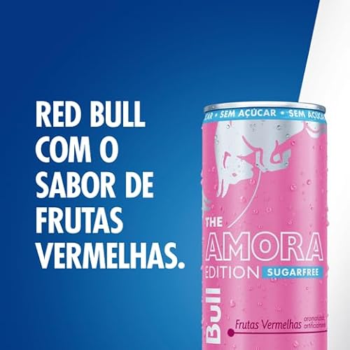 Pack de 4 Latas Red Bull Energético, Amora Edition, Frutas Vermelhas, Sem Açúcar 250ml