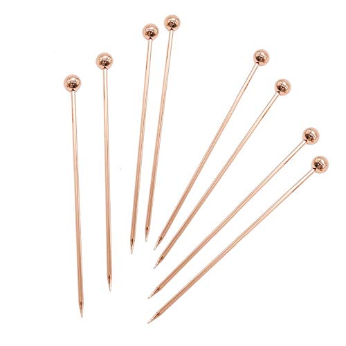 15 Stück Edelstahl Cocktail Picks Metall Martini Picks 10,9 cm Roségold