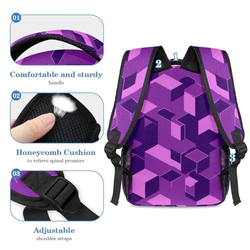 Ensemble de 2 cartables violet et multicolore contre le désordre - 4