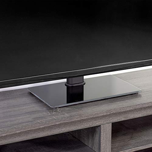VIVO Black Universal TV Stand for 32 to 50 inch LCD LED Flat Screens, Tabletop VESA Mount with Tempered Glass Base and Cable Management (STAND-TV00J)