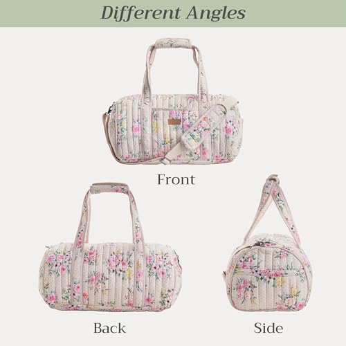 Maison d'Hermine Travel Duffle bag Cotton Quilted bag Overnight Luggage Weekender Business Travellers Family Trip - Sweet Rose Lavender4