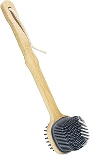 FRCOLOR Esfoliante De Banho Para O Corpo Silicone traseiro lavador de banho comprido escova de banho de silicone lavadora de banho de mão escova de banho de mão Escova De Limpeza De Banho