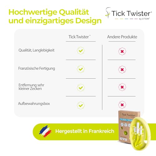Tick Twister 3 Zeckenhaken für Hunde, Katzen und Menschen – Zeckenzange 3er Set mit Aufbewahrungsbox Sicheres Entfernen ohne Schmerzen – Ideal für Outdoor-Aktivitäten (Grün, 1er-Set)