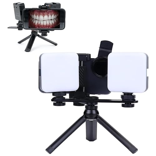 Dental Photography Aid, Dental Mobile Phone Fill Light with Removable Bracket, 6000k Color Temperature and Lighting Brightness Adjustment, 120° Lighting Angle & All Directional Shootin for Hospital