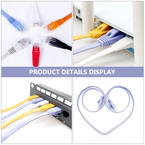 Image of Cat6 Ethernet Cable 1 Meter Flat LAN Network Cable Rj45 High-Speed Internet Cord for Router Computer and Gaming Devices