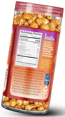 Image of Rani Roasted Makhana (Fox Nut /Popped Lotus Seed) Peri Peri Flavor 2.6oz (75g) Ready to eat, Hand Picked Foxnuts ~ High in Protein | Vegan | Gluten Friendly | NON-GMO | Kosher | Indian Origin