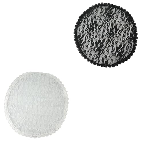 Ainiveiya 4PCS Catholic Veils for Women – Vintage Lace Embroidery Church Head Coverings for Mass, Wedding, Baptism, or Religious Ceremonies (Black White) - Thumbnail 3