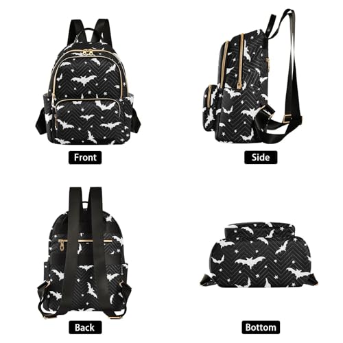 Image of Halloween Bat Mini Backpack Fashion Backpack Purse for Women,Handbag Shoulder Bag Casual Daypack, Ladies Gift for College Work (M)