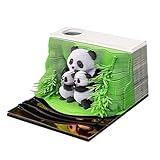 Ahuuen Calendario de piezas de tiempo 2026, calendario artístico de escultura de papel de panda, bloc de notas decorativo para escritorio, mesita de noche, escuela, hogar, oficina, autónomos