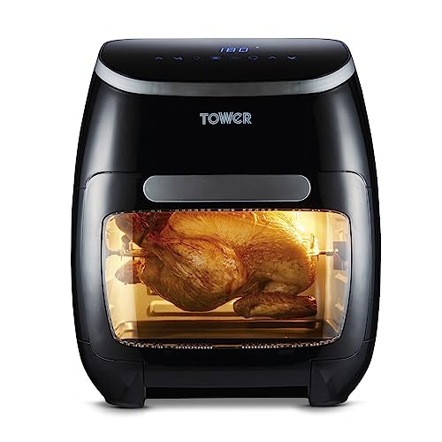 Tower T17039 Xpress Pro 5-in-1 Digitale Heißluftfritteuse mit Schneller Luftzirkulation, 60-Minuten-Timer - Airfryer Heißluftfritteuse XXL 11 l - 2000W - Schwarz