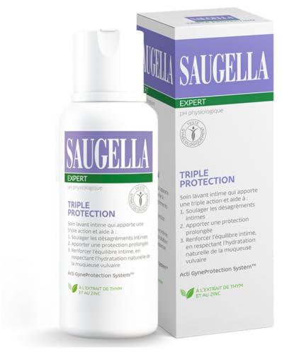 Saugella - Triple Protection - Soin Lavant Intime- Inconforts intimes - Brûlures, démangeaisons, mauvaises odeur - à base de Thym et Zinc - 250 ml