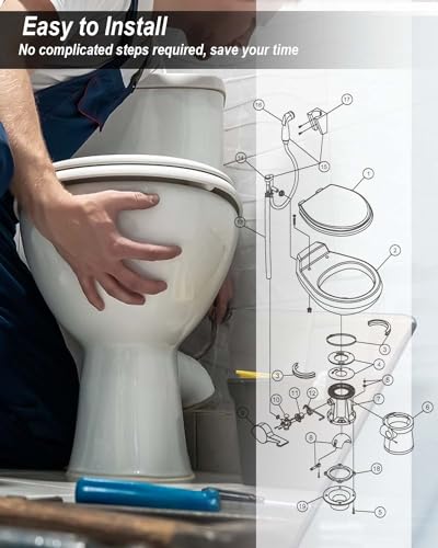 Image of RV Toilet Seal and Floor Flange Seal Kit Replace 385311462 385310063 Fit for Most Dometic Sealand VacuFlush Travel Trailer RV Camper Toilet, with Mounting Kit
