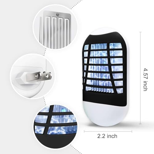 Bug Zapper Indoor,Electronic Fly Zapper Lamp for Familie,LED Lights Eliminates Flies Flying Pests Non Toxic Silent Effective Operation UV