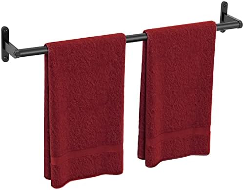 Gizozo 24 Inch Matte Black Towel Bar for Bathroom, Sturdy Wall Mounted Towel Racks for Bathroom Rustproof Stainless Steel Dish Cloth Hand Towel Holder for Bath Vanity Kitchen Door Shower Accessories