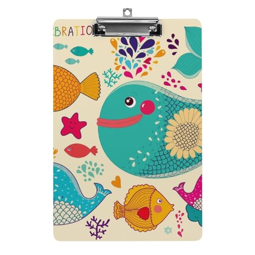 Clipboard A4 baleine bleue et porte-documents pour bureau créatif