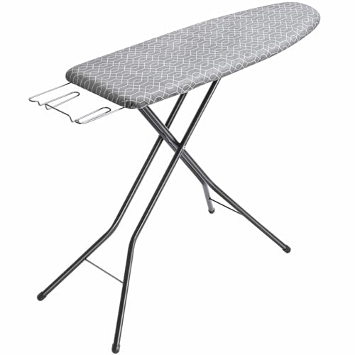 APEXCHASER Ironing Board Full Size, Iron Board with Ironrest, Lightweight Iron Table Stand Adjustable Height, Foldable Iron and Ironing Boards Set with Thick Padding, Sturdy Metal Legs, Gray 43x13 by APEXCHASER - Used condition - US$40.47
