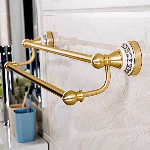 Porte-serviettes double pôle à ventouse en aluminium space de 57cm