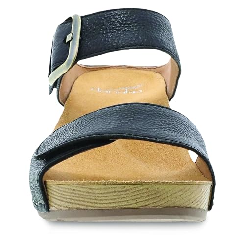 Image of Dansko Tanya Slip-On Wedge Sandal for Women - Cushioned, Contoured Footbed for All-Day Comfort and Support - Hook & Loop Strap with Buckle Detail - Lightweight Rubber Outsole