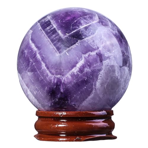 Pierre de cristal d'améthyste boule decorative avec support, cadeau bien-être - 2