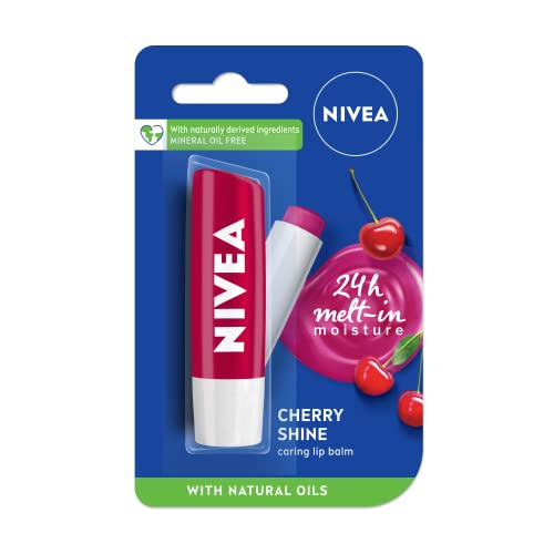 Image of NIVEA Lip Balm, Fruity Cherry Shine, 4.8g & NIVEA Deodorant Roll On, Pearl & Beauty For Women 50ml