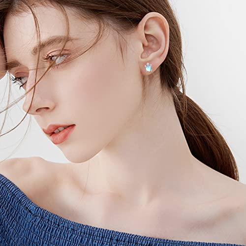 Moonstone Turtle Earrings 925 Sterling Silver Sea Turtle Stud Earrings Ocean Earrings Animal Stud Earrings For Girls Turtle Jewelry For Women Hypoallergenic Earrings For Sensitive Ears #TOP3