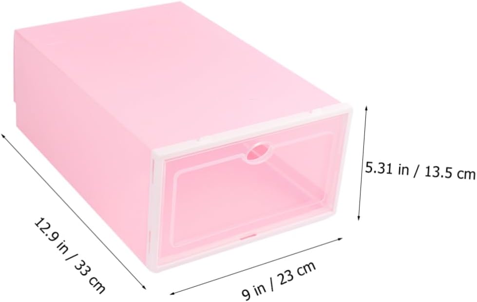 Luxshiny 6pcs Thickened Shoe Box Stackable Shoes Storage Container Plastic Racks for Home Office