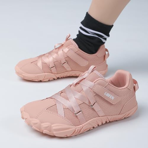 Image of UBFEN Kids Barefoot Shoes Zero Drop Wide Toe Box Sneakers for Boys Girls | Hook&Loop, Lightweight, Breathable, Suitable for Hiking, Walking, Tennis, Running, Daily Wear, Toddler, Little Kid, Big Kid