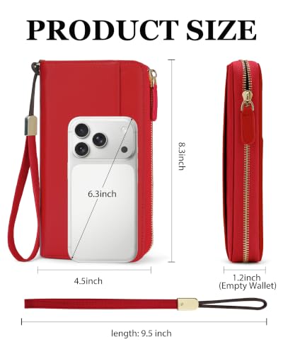 Image of Large Wallet for Women, Clutch Wallet with Passport Holder