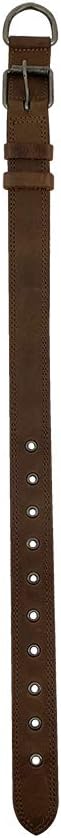 Hide & Drink, Rustic Leather Dog Collar for Medium Size Dog (12 to 21 in.) (1.25 in.) Wide, Handmade Includes 101 Year Warranty (Bourbon Brown)