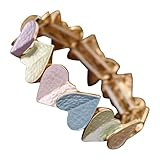 Pulsera elástica esmaltada con corazón para el día de San Valentín, cristales naturales, regalo con feliz cumpleaños, ajustable para mamá, amigos, hija, tía, nieta, sobrina, hermana, talla única