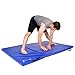 ProsourceFit Tri-Fold Folding Thick Exercise Mat 6’x4’ with Carrying Handles for Tumbling, Martial Arts, Gymnastics, Stretching, Core Workouts, Blue