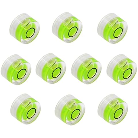 WOYISEPG 10Pcs Bubble Spirit Levels Mini Circular Bullseye Bubble Level Small Round Spirit Level Measuring Layout Tools (10x6mm, Non-Adhesive) Cover
