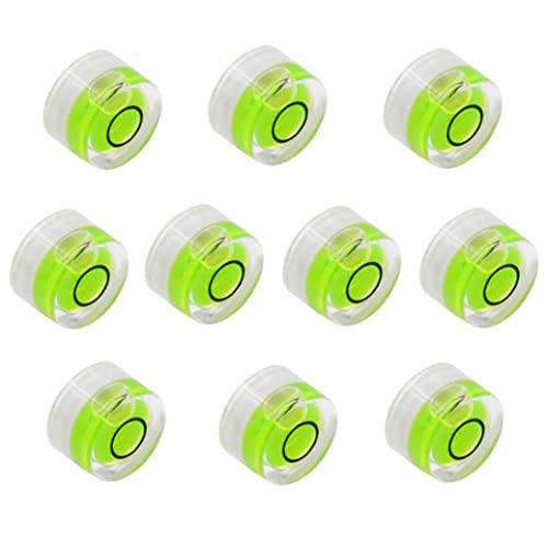 10Pcs Bubble Spirit Levels Mini Circular Bullseye Bubble Level Small Round Spirit Level Measuring Layout Tools (10x6mm, Non-Adhesive)
