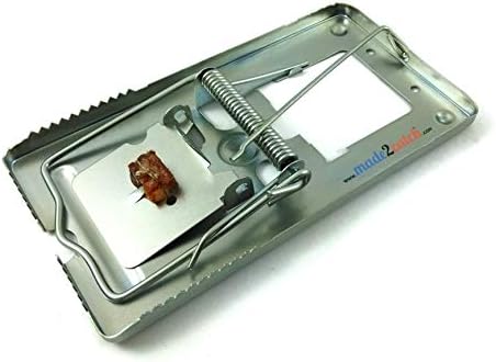 Pack of 2 made2catch Classic Metal Rat Traps Fully Galvanized - Reusable Snap Traps That Work, Durable, Humane and Effective