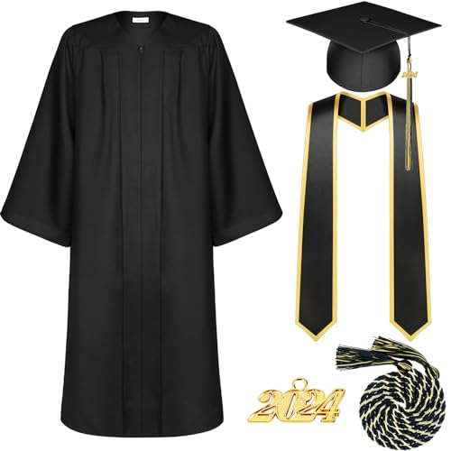 Tigeen Unisex Adult Graduation Gown Cap Tassel Set Matte Uniforms...