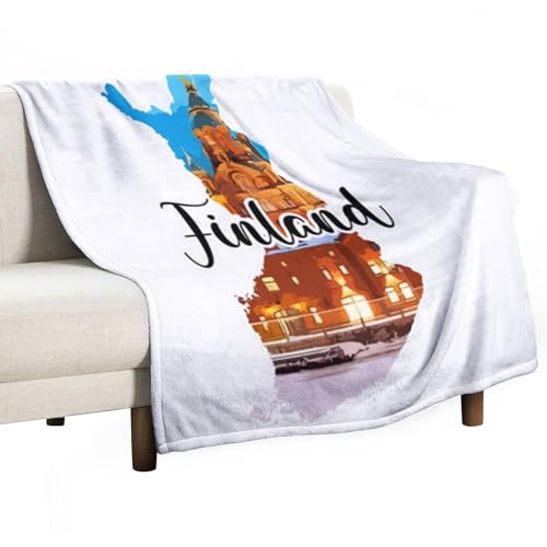 Couverture polaire peluche Finlande monument haut de gamme