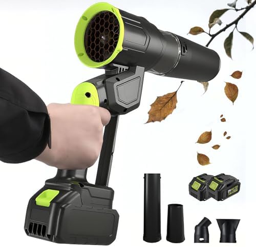 Cordless Leaf Blower - 947W Brushless Motor, 381CFM Airflow, 4 Speed Modes (26-58m/s), 180° Rotatable Nozzle, Ideal for Wet/Dry Leaves, Debris & Light Snow - 1 Battery Included