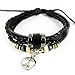 Wild Wind (TM) Unique Metal Ring & Plane Pendant Multistrand Braided Leather Adjustable Wrap Bracelet
