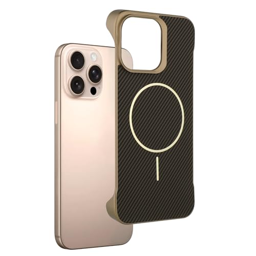 Coque iPhone 15 Pro texture fibre de carbone fine et magnétique