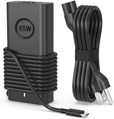 TUXIFPKU 65W Laptop Charger USB C Compatible with Dell Latitude 5420 5520 5320 5430 5440 5510 5410 5530 7430 7420 3520 7400 7440 Inspiron 14 7425 16 7620 2in1 XPS 13 Chromebook 3100 Type C Power Cord