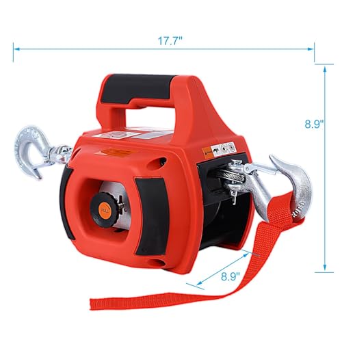 Winch portátil con capacidad de 750 lbs, cable de acero miniatura 2