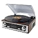 Produktbild Soundmaster PL196H Retro Vintage Plattenspieler mit Lautsprechern Radio und Kopfhörerbuchse 3 Geschwindigkeiten 33/45 / 78 RPM UPM Stereolautsprecher