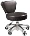 ans Short Rolling Pedicurist Stool, Height Adjustable 360 Degree Swivel for Low Work (Espresso)